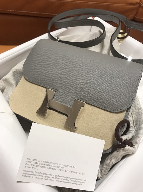 Hermes constance Micro 肩背包 灰色